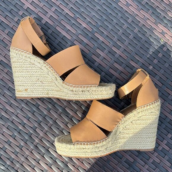 Treasure and Bond Leather Sannibel Platform Wedge Sandal Camel Tan 7.5 - Picture 6 of 9